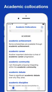 academic collocation list iphone screenshot 1