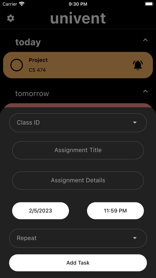 #5. Univent.io (iOS) By: Christopher Hoerler