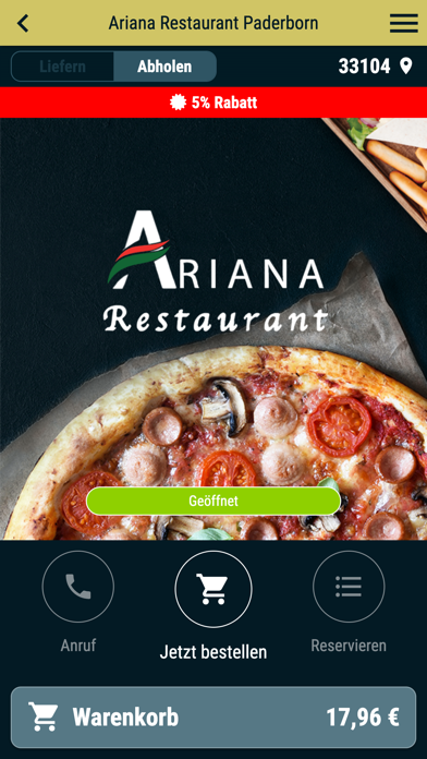 Ariana Restaurant Paderborn Screenshot