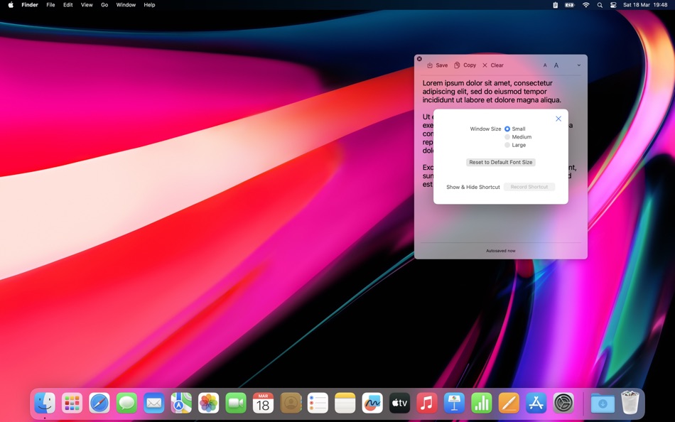 #4. MenuBarPad (macOS) Podle: Juan Andres Verdaguer