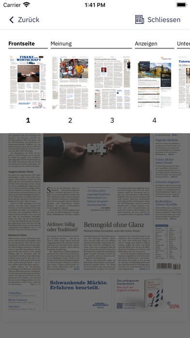 Finanz und Wirtschaft E-Paper Screenshot