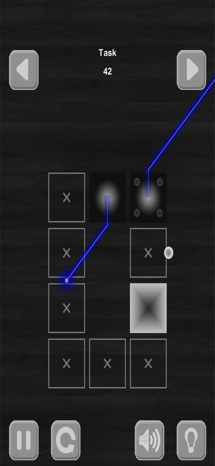Lazers Puzzle. Colored rays