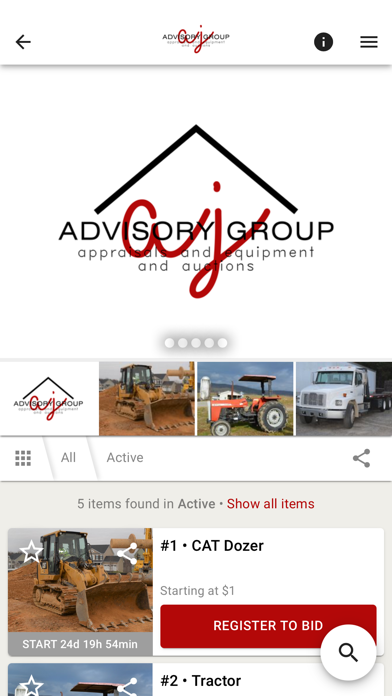 AJAG Auctions Screenshot
