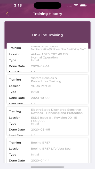 Vistara E Learning Screenshot