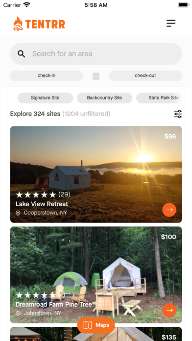 Tentrr Screenshot