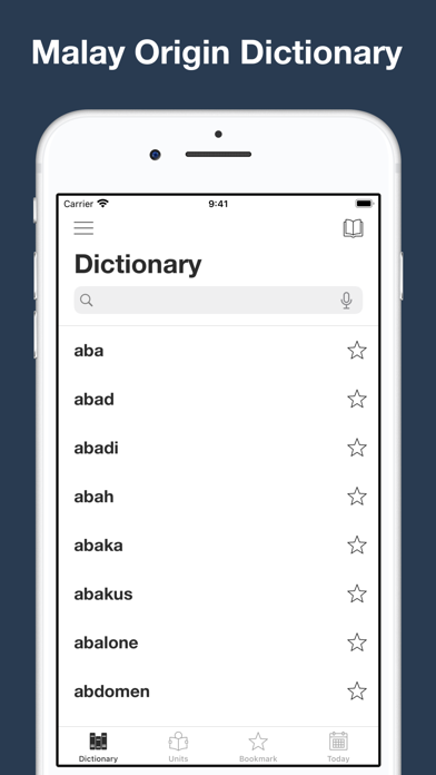 Malay Origin Dictionary Screenshot