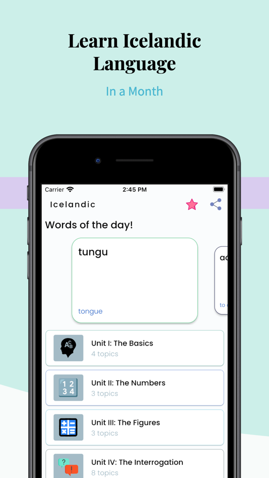 #1. Learn Icelandic Easily (iOS) Podle: Zubair Saleem