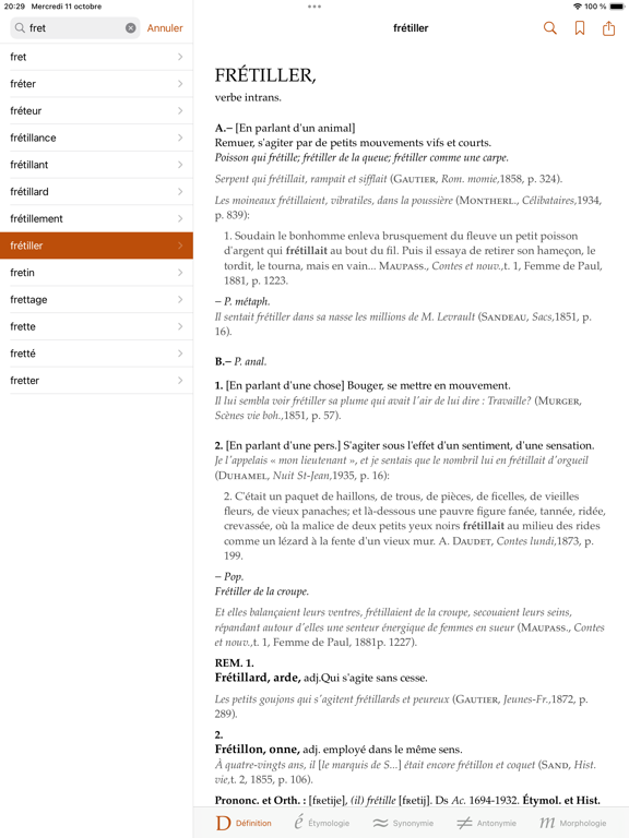 Screenshot #4 pour Dictionnaire de français TLFi
