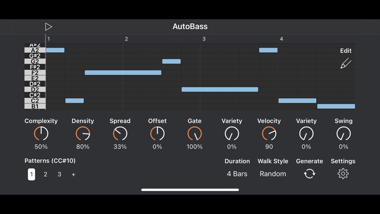 Auto Bass AUv3 MIDI Generator screenshot-0