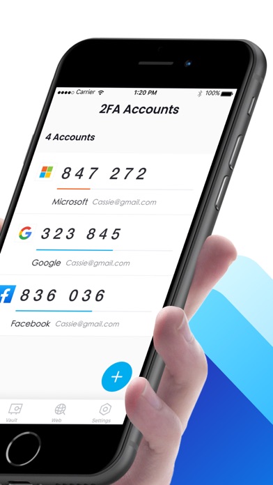 Authenticator App:  Acct Vault Screenshot