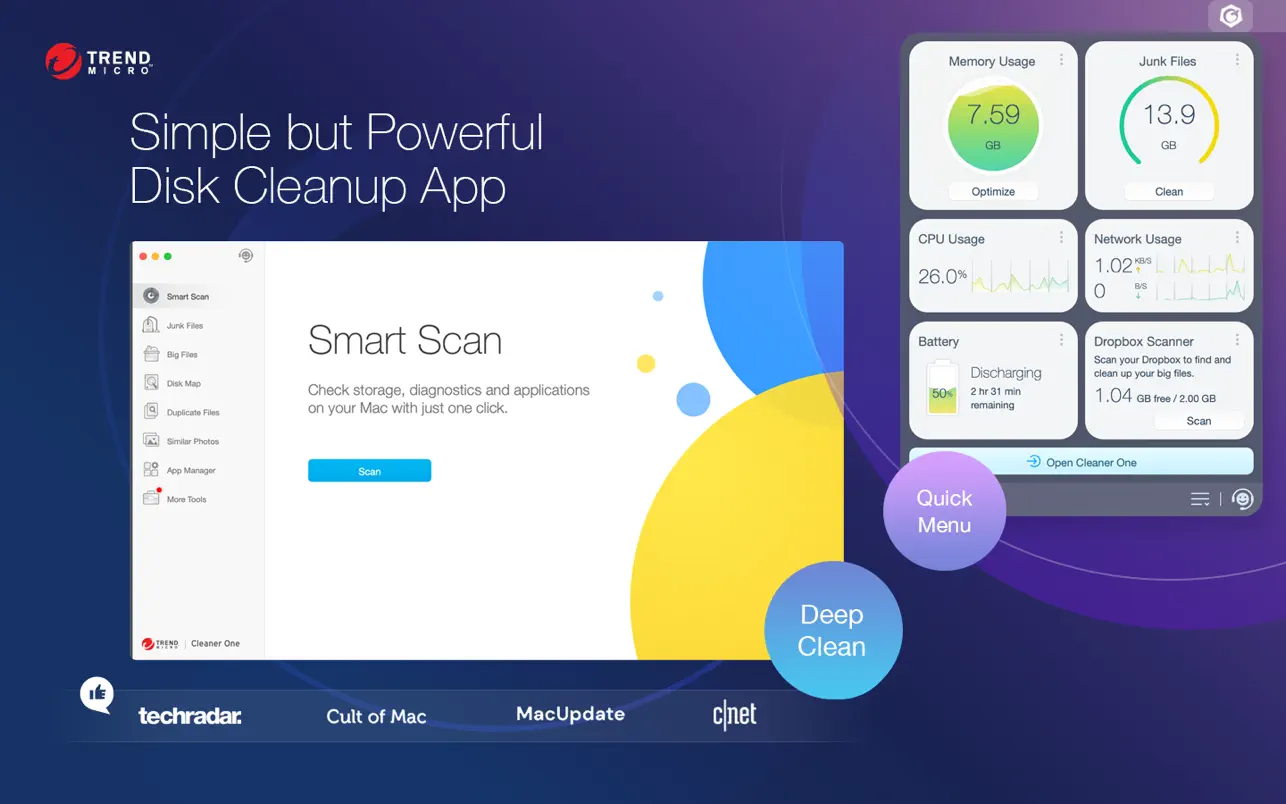 #1. Cleaner One: Disk Clean (macOS) 由: Trend Micro, Incorporated