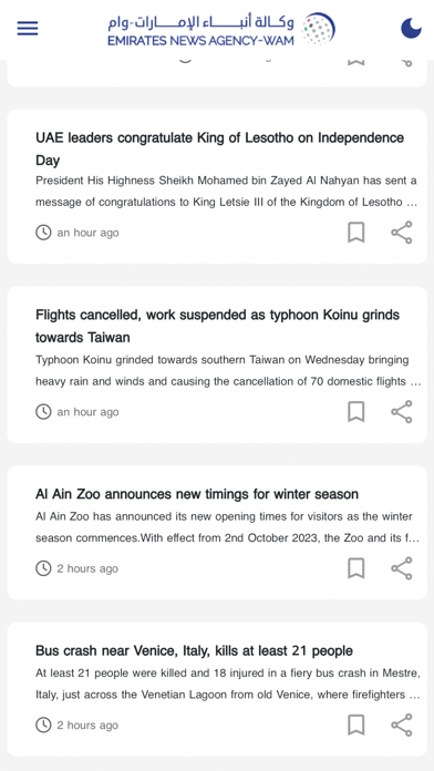 Emirates News Agency Screenshot