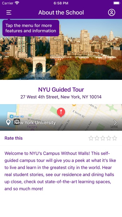 NYU Guided Tour Screenshot