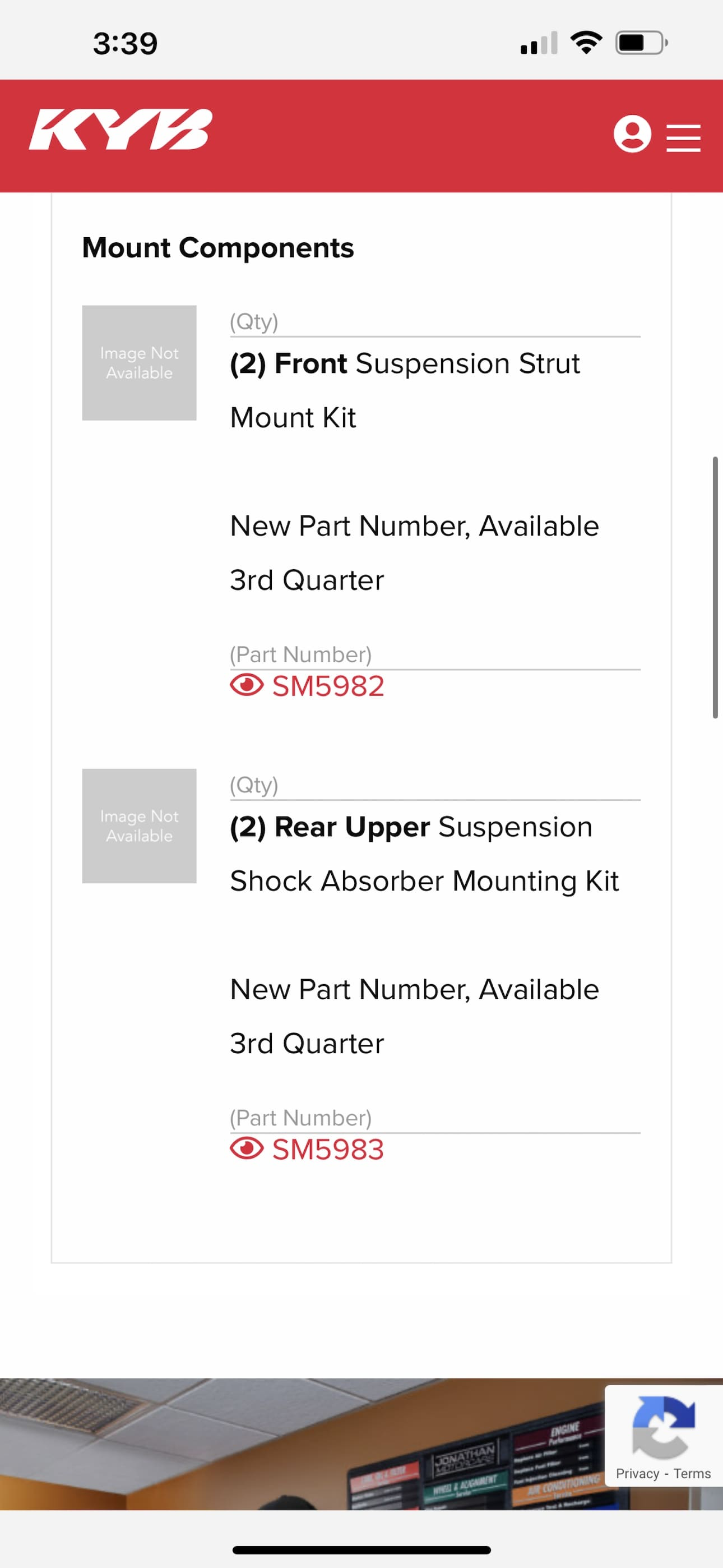 KYB Parts Catalog
