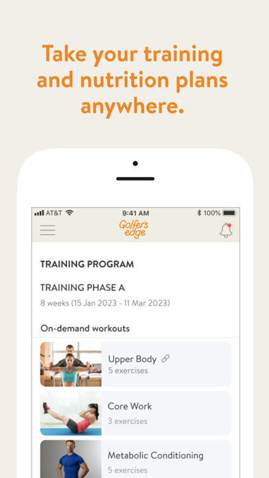 Golfers Edge Fitness Screenshot