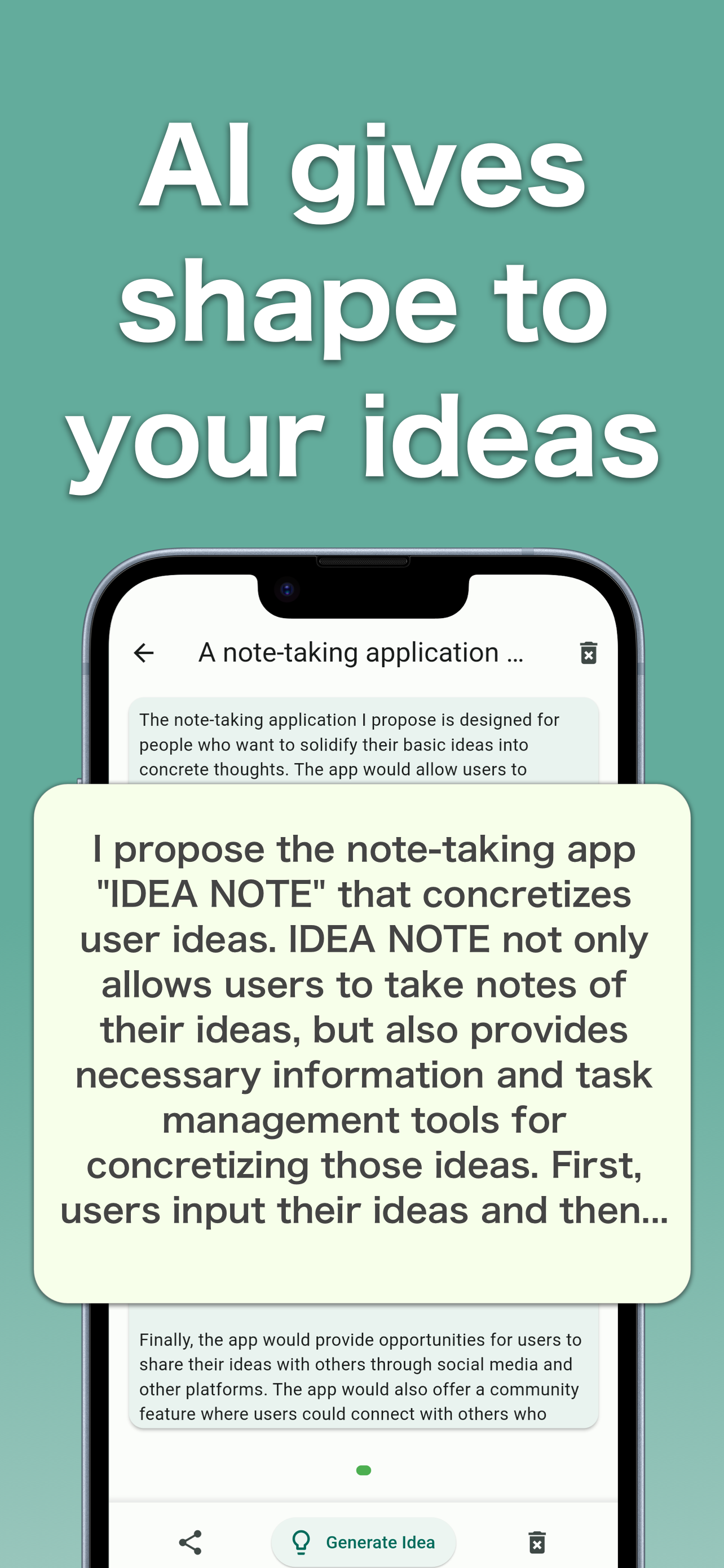 AI-dea: AI Idea Concretization