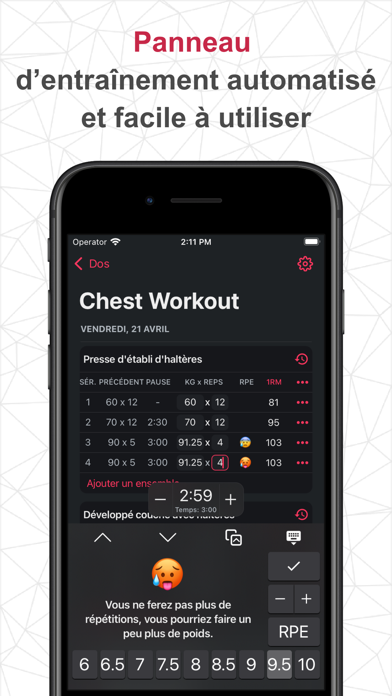 Screenshot #3 pour SmartWorkout - Gym Log Tracker