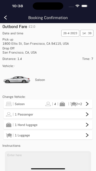 Prestige Travel booking Screenshot