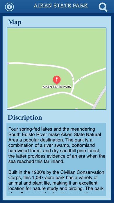 South Carolina State Park Screenshot