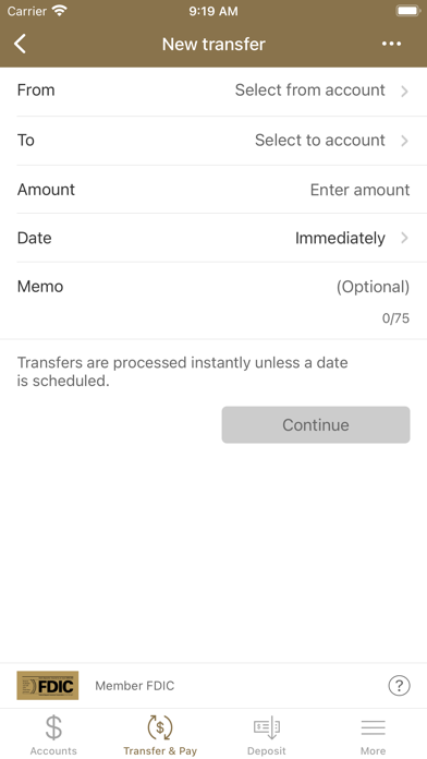 The Piedmont Bank Screenshot