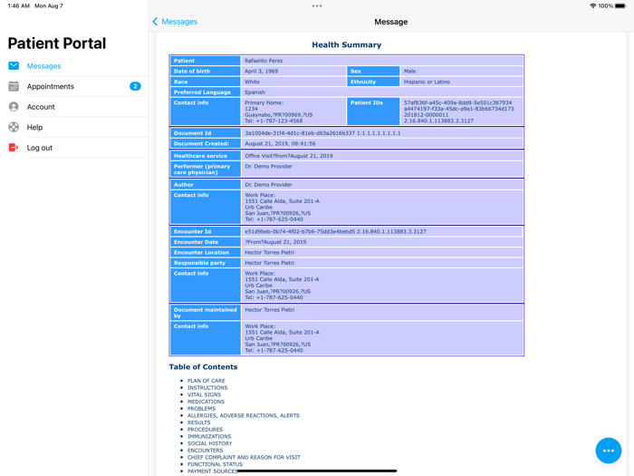 EHRez Patient Portal