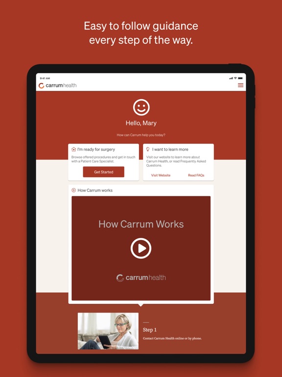 Carrum Health iPad screenshot 1 - Medical app