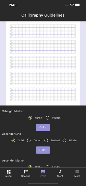 ‎Calligraphy Guidelines Screenshot