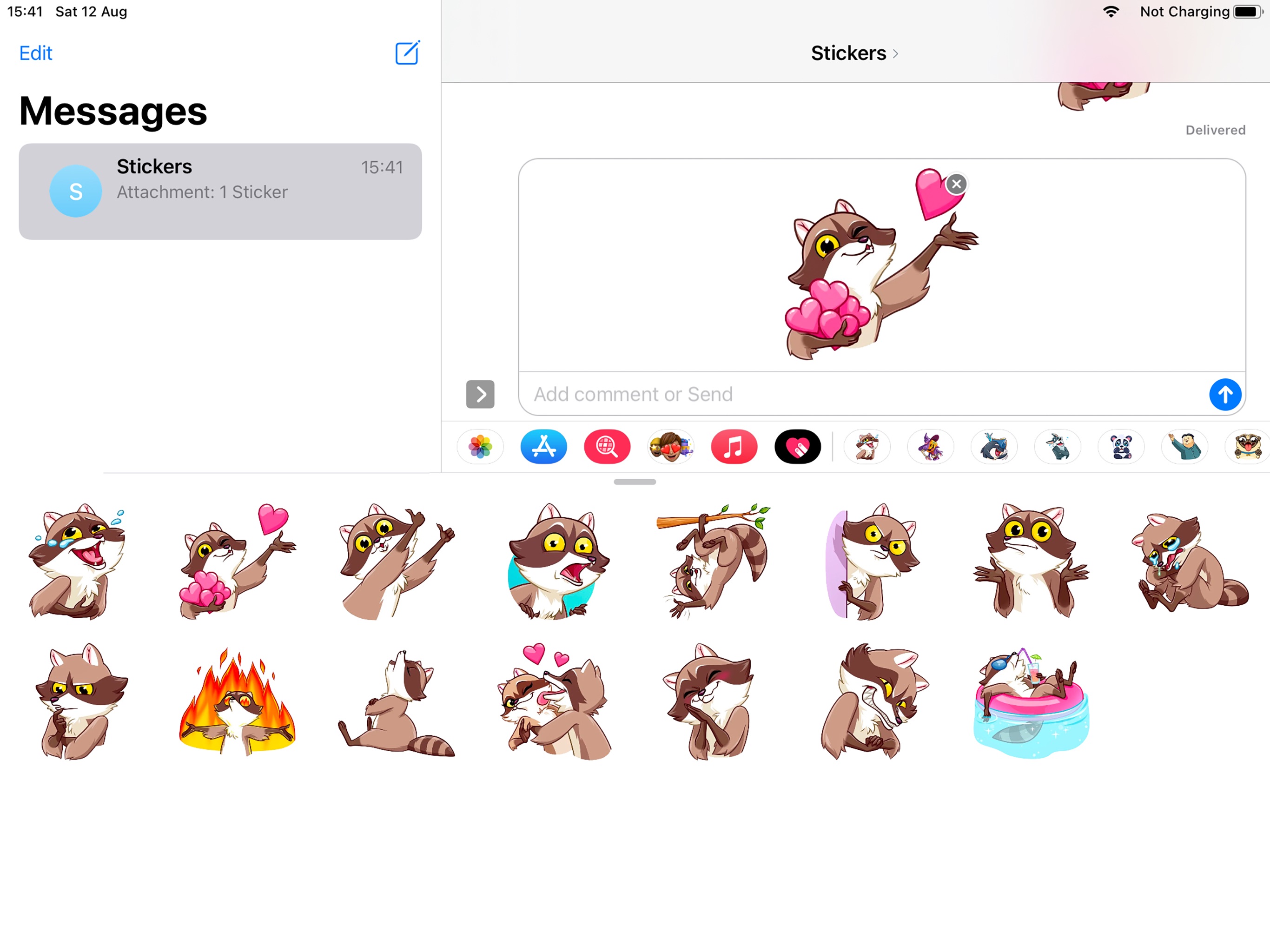 Cute Raccoon Emoji Fun Stickerのおすすめ画像2