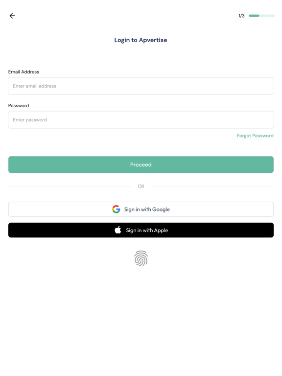 Apvertise iPad screenshot 1 - Finance app