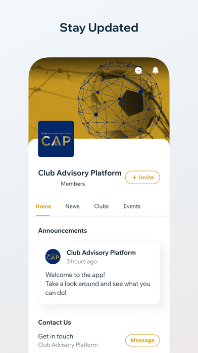 Club Advisory Platform Screenshot