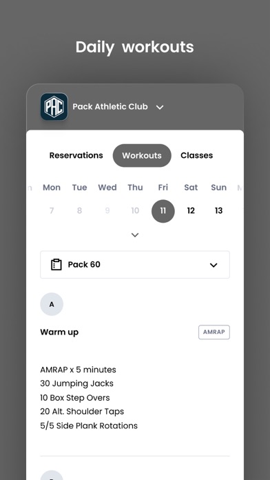 Pack Athletic Club Screenshot