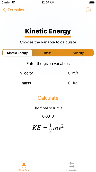Phys Calc |حاسبة الفيزياء Screenshot