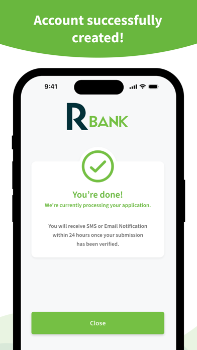 RBank Sign-Up Screenshot