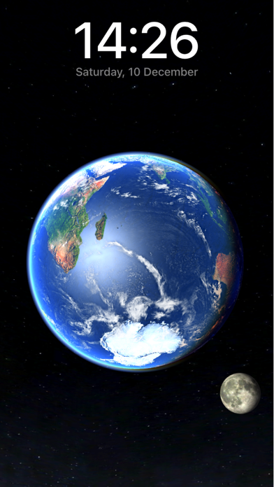 3D Earth & moon, sun and stars Screenshot