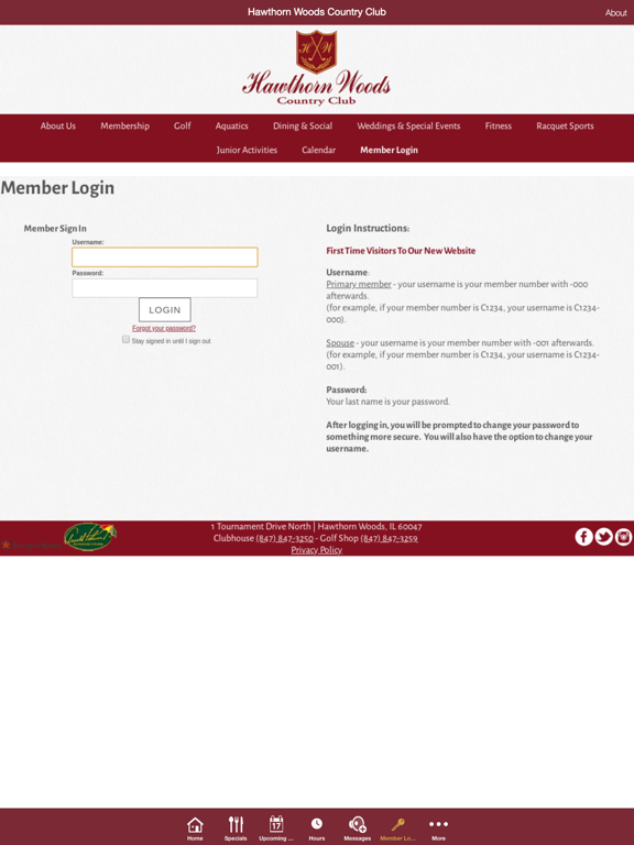 Hawthorn Woods Country Club iPad screenshot 5 - Lifestyle app