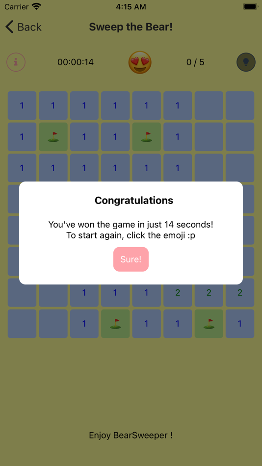 #5. BearSweeper (iOS) By: Chiew Carol
