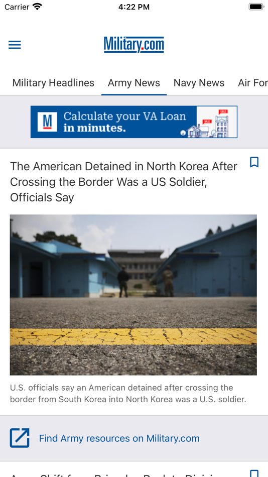 #4. Military News by Military.com (iOS) Ved: Monster Worldwide