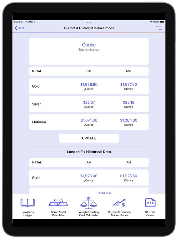 Jewelers' Assist iPad screenshot 8 - Utilities app