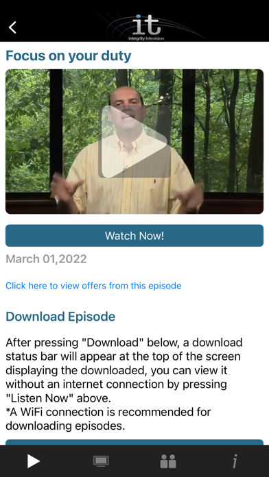 Integrity TV Screenshot
