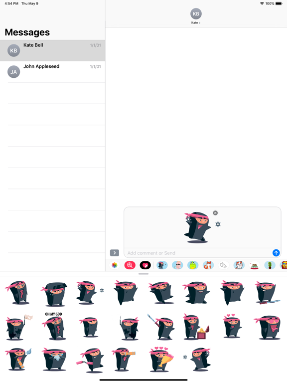 Screenshot #5 pour Funny Ninja emoji & stickers