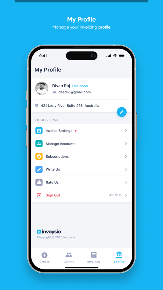 #1. Invoysio: Simple Invoice Maker (iOS) 由: Madhan Nambupitchai