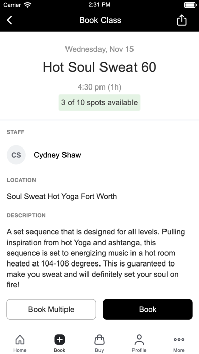 Screenshot 3 of Soul Sweat Hot Yoga App