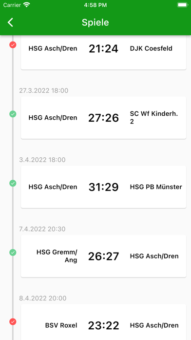 Handball Ergebnisse Screenshot