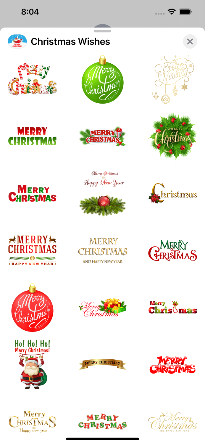 Cool Christmas Wishes Stickers