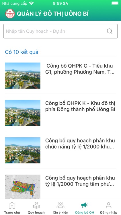 Hệ thống GIS Uông Bí