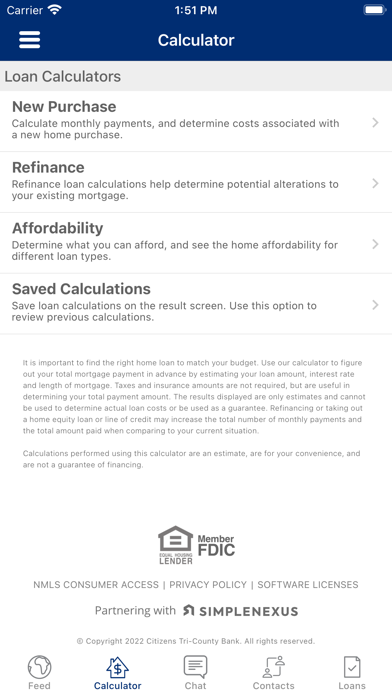 CTCB Mortgage Screenshot