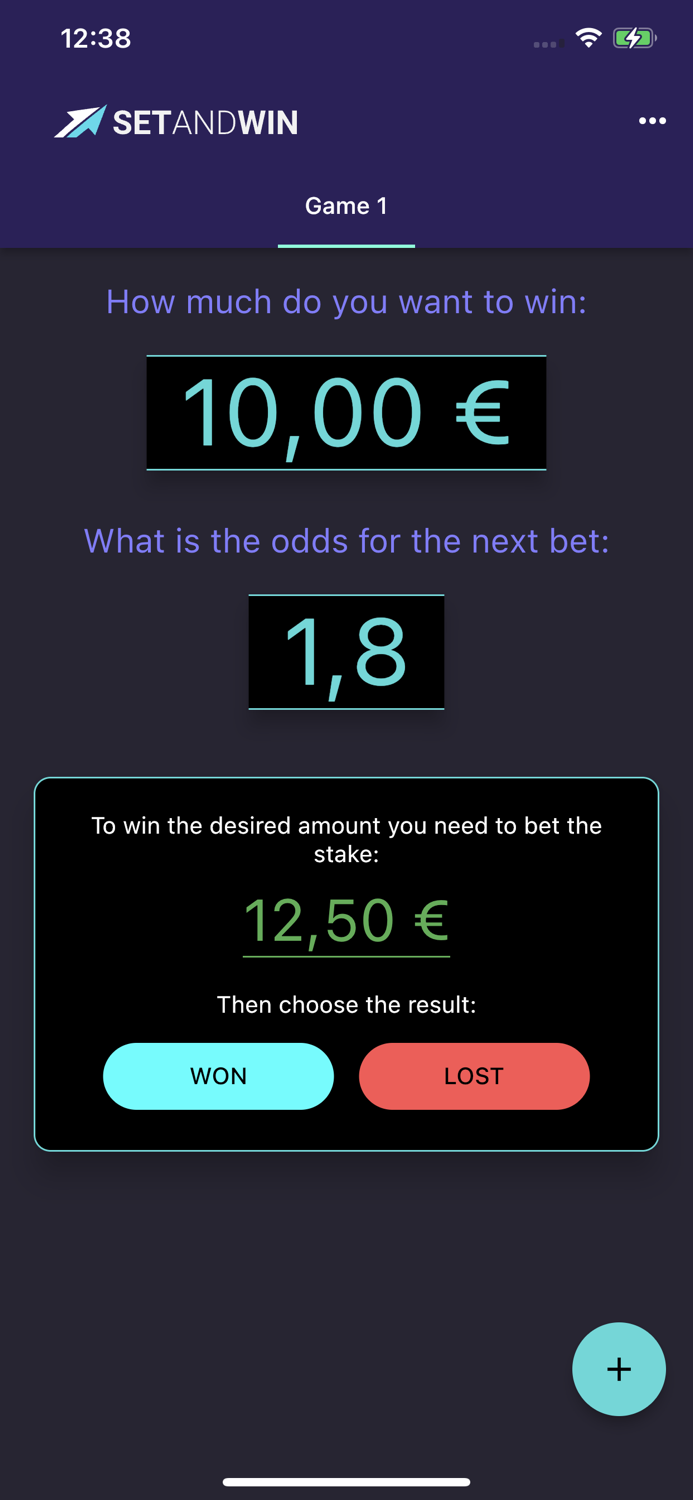SetAndWin. Bets calculator