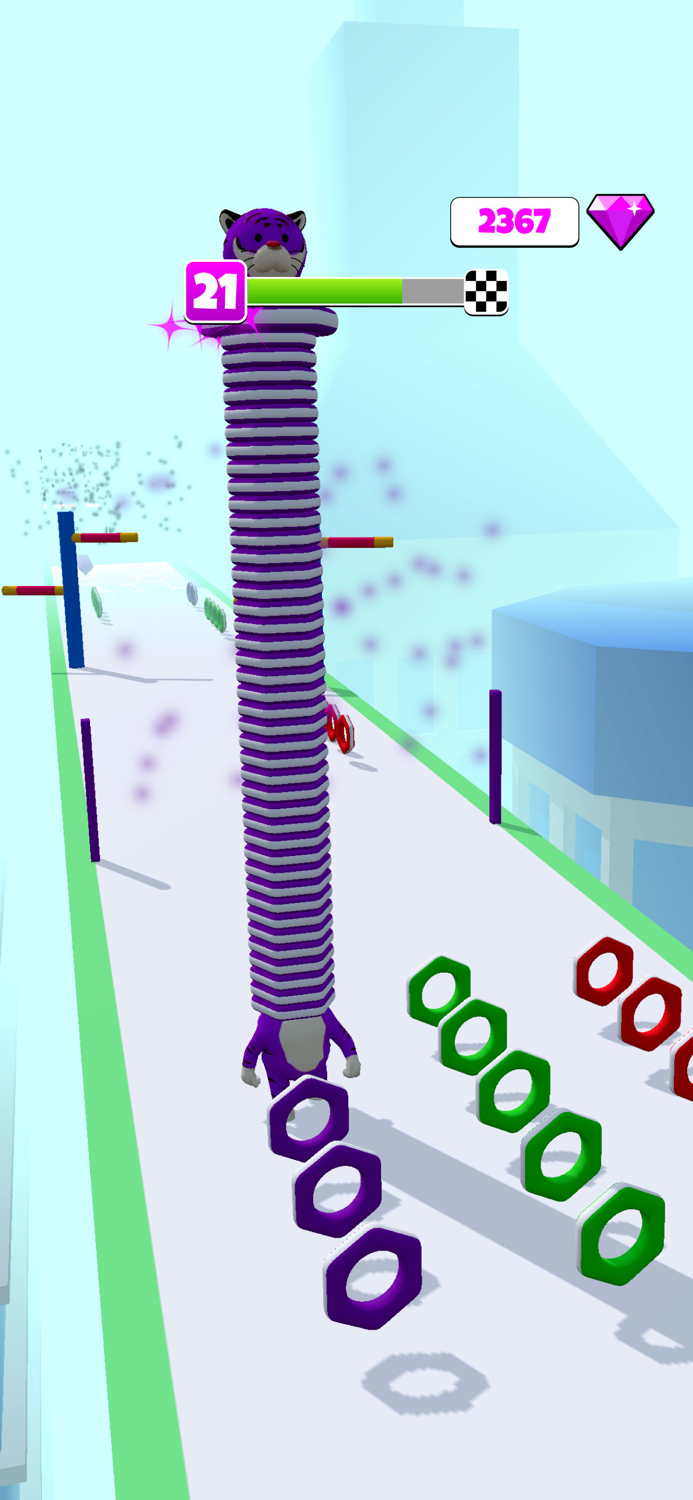 Real Long Neck Run Ring stack