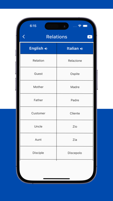 Italian Words App Screenshot