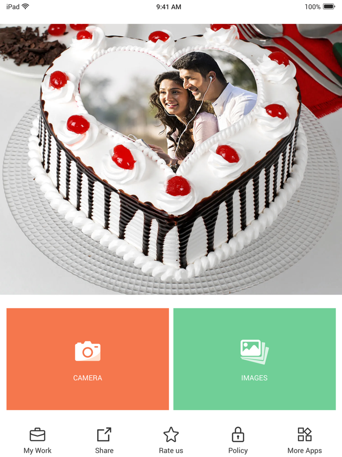 Photo on Cake Pics Editor App